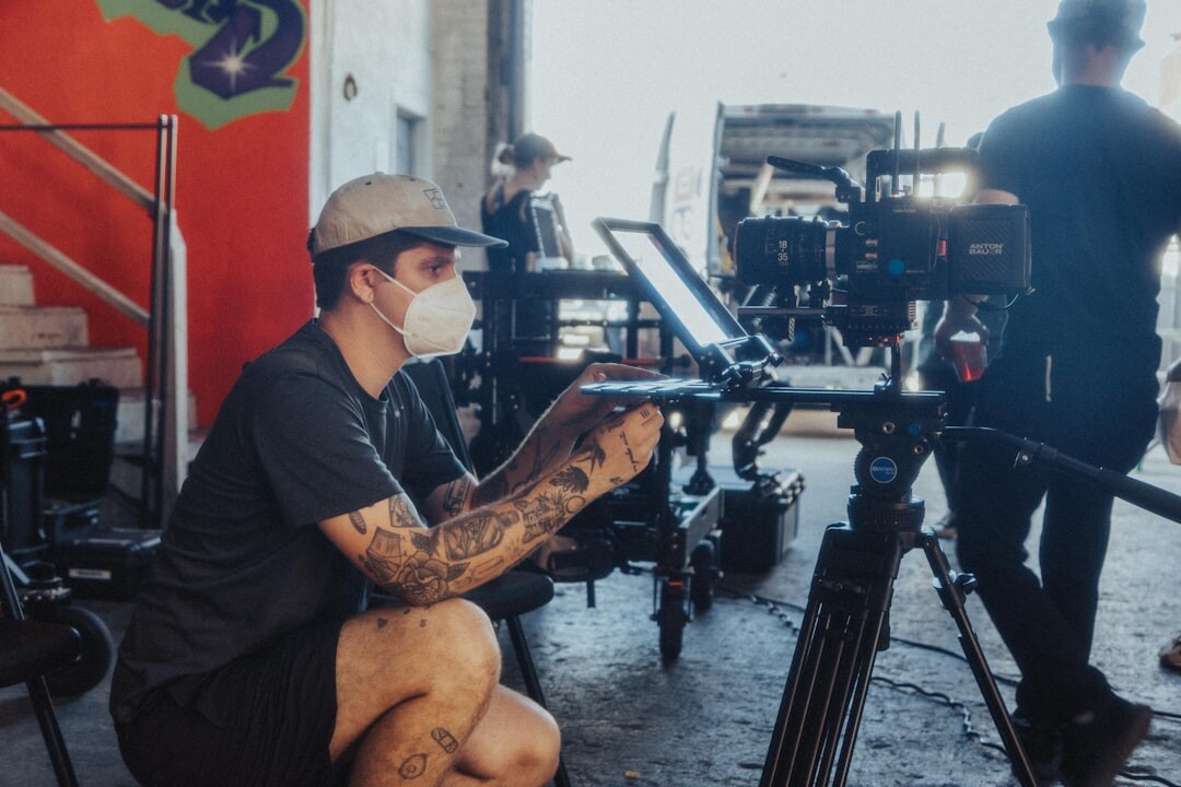 Camera operator filming during a live television production