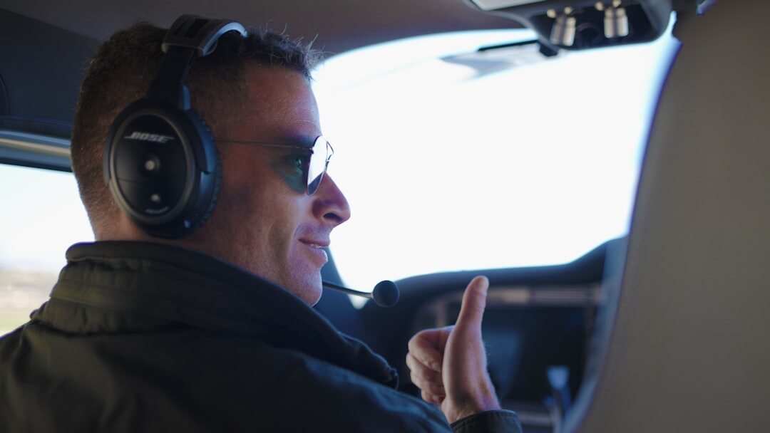 Television director giving instructions through a headset